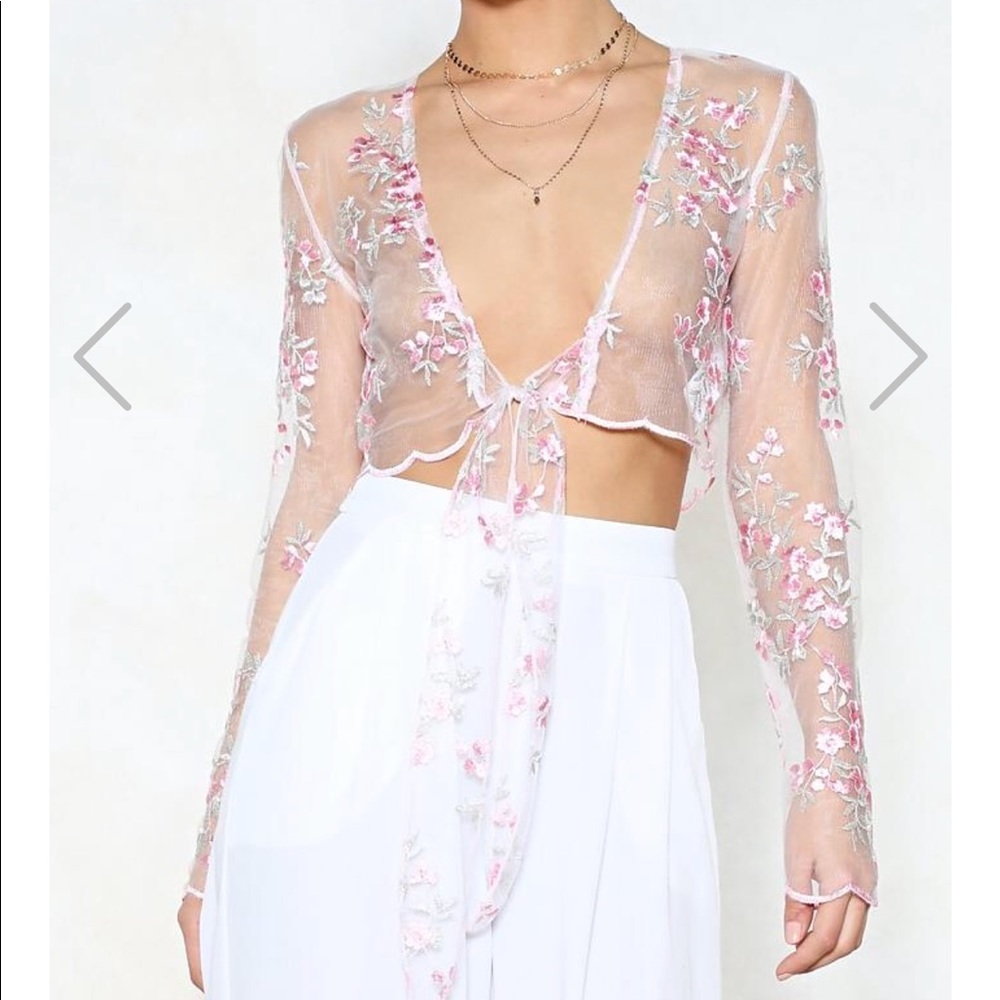 Mesh floral top